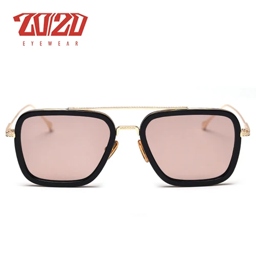 C20GoldBrown 20/20 дизайнерские поляризованные Винтажные Унисекс Ретро алюминиевые солнцезащитные очки Tony Stark мужские модные солнцезащитные очки для женщин gafas de sol mujer - Цвет линз: C20GoldBrown