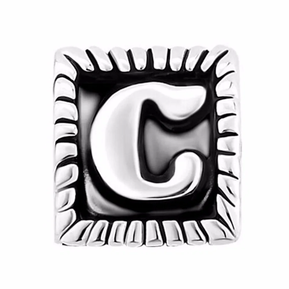 slide charm Free shipping Valentine's Day gift antique style &quotC&quot letter triangle beads fit Pandora bracelet | Украшения и