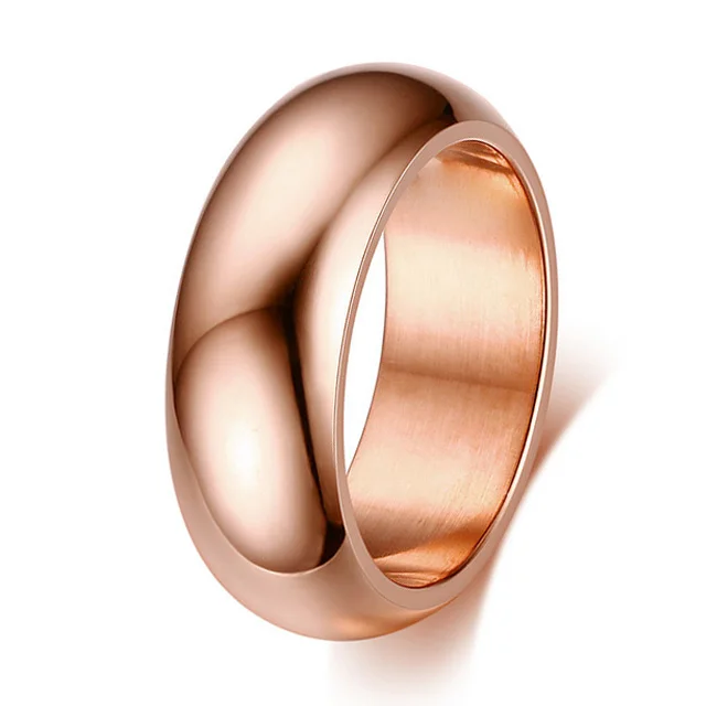 7 мм Классический розового золота Цвет Нержавеющая сталь любителей обручальные