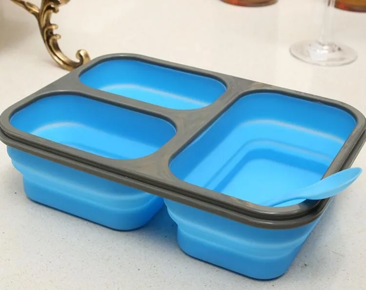 HOOZADA складная коробка для завтрака Портативный Силиконовый Microwavable герметичные фрукты овощи мясо рис закуска складной контейнер для ланча