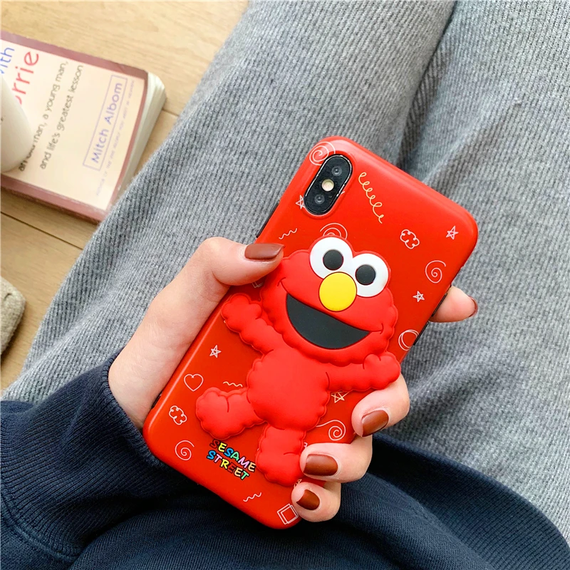 Привлекательный желтый красный синий милый 3d улица кунжута чехол для телефона