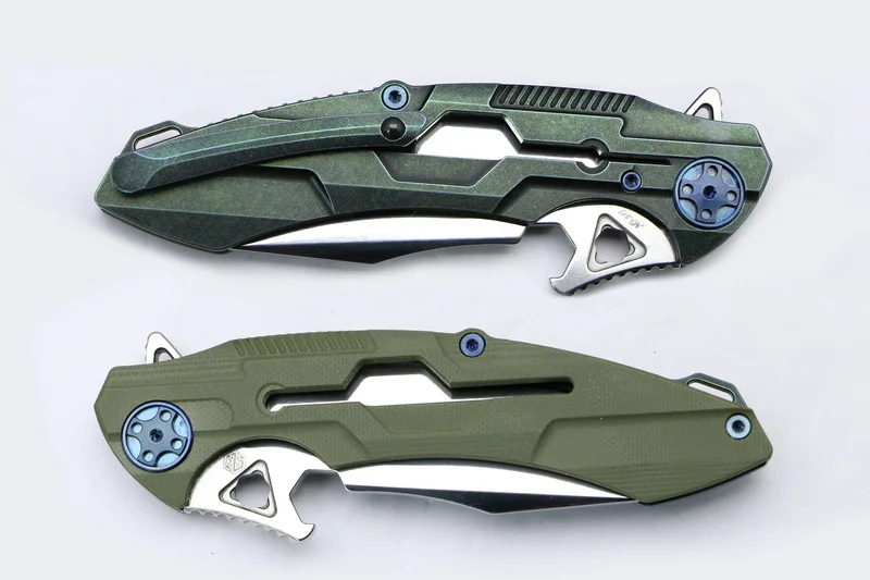 Зеленый Rikeknife RIKE M3 Флиппер шариковый подшипник тактический складной нож 154 см лезвие Титан+ G10 Ручка Открытый охотничий карманный нож EDC - Цвет: Зеленый