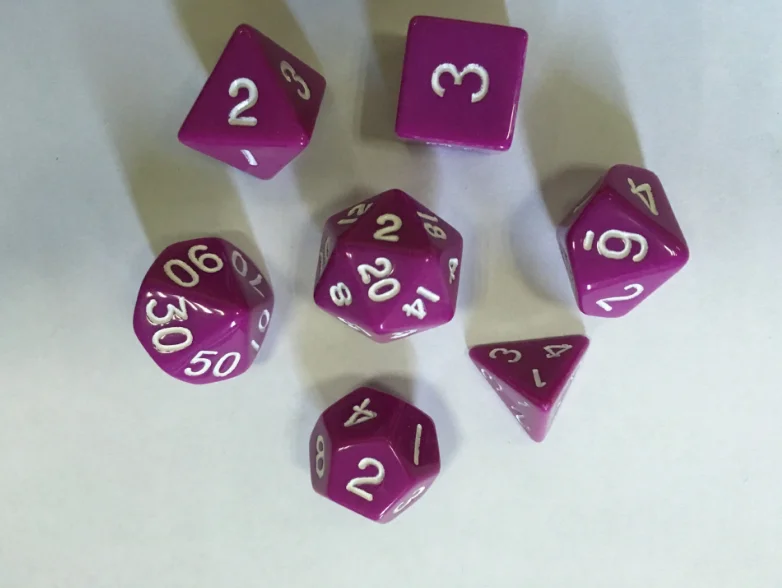 Purple 7 шт./компл. математический кубик Educaiton игрушка для детей Дети TRPG игра в кости набор - Цвет: Purple