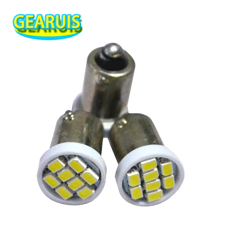 Фото 200 шт. светодиодных ламп BA9S T4W 24V 8 SMD 1206 3020 для грузовиков, 8 светодиодов, автомобильные лампы, индикаторы приборной панели, белые, красные, синие, желтые №2