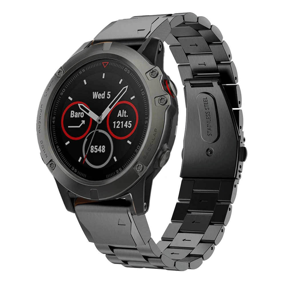 Высококачественный 26 мм браслет из натуральной нержавеющей стали для Garmin Fenix 5X быстрый релиз подходит ремешок для Garmin Fenix 3 gps часы