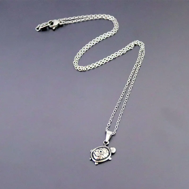 Ожерелье из нержавеющей стали с подвеской в виде черепахи|Цепочки| |