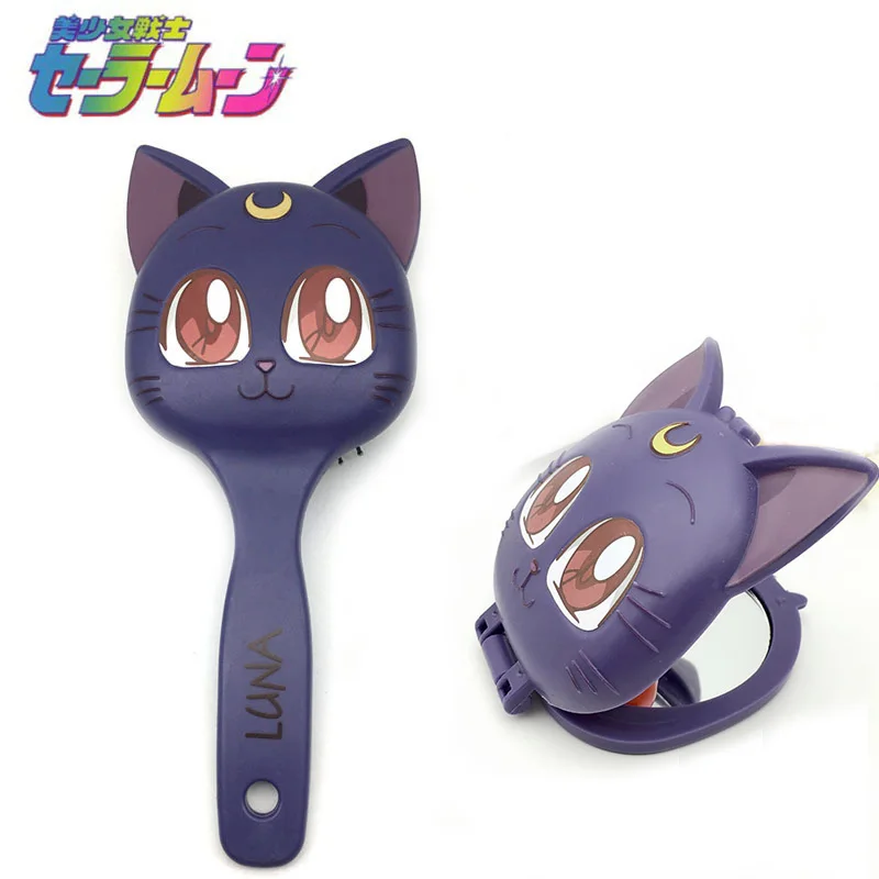 Расческа для волос sailor moon luna cat расческа макияжа зеркальный косметический набор