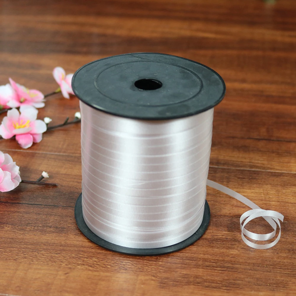 white 1 шт. 5 мм 250 двор рулон ленты для шариков Лазерная Лента для DIY День рождения Свадебная вечеринка питания - Цвет: white
