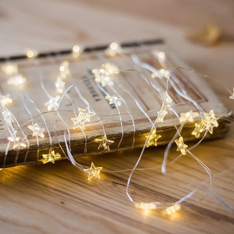 14 футов 40 светодиодный Star Медный провод строки фея Рождественские огни свадебные