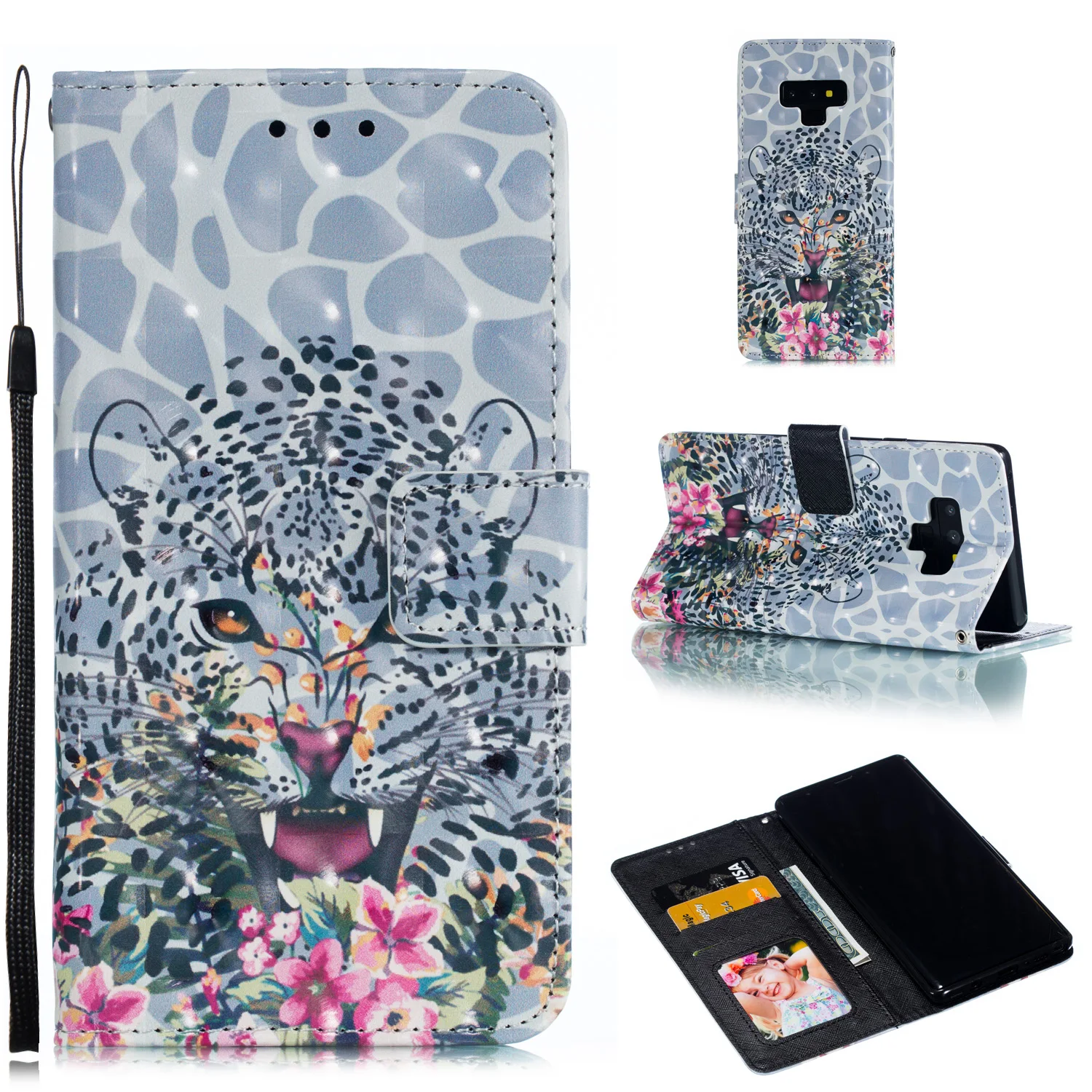 Чехол для samsung S8 S9 S10 Plus S10E S7 Edge Galaxy Note 8 9 A6 A8, кожаный чехол с откидной крышкой, кошелек с 3d узором, чехол Samsun Sansung