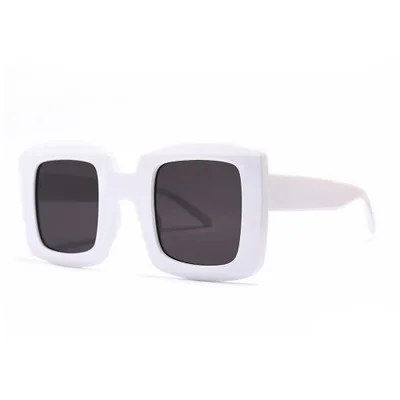 white black COOLSIR, новинка, Ретро стиль, квадратные солнцезащитные очки, женские,, брендовые, дизайнерские, негабаритные, солнцезащитные очки, модные, женские, градиентные, UV400 - Цвет линз: white black