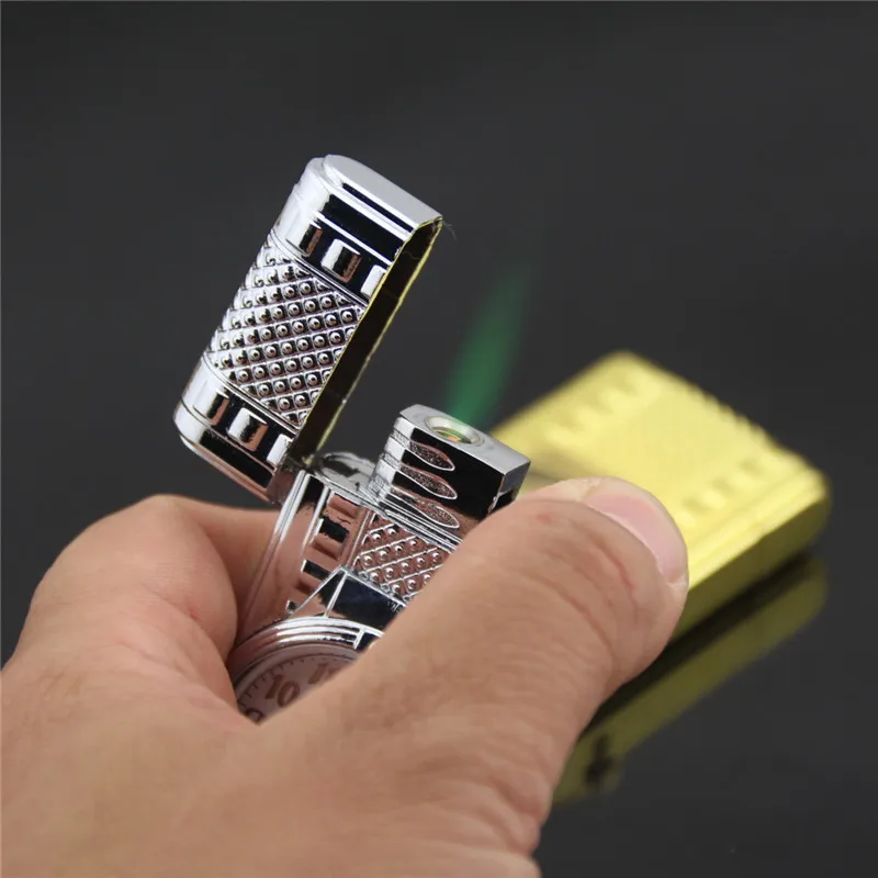 2015 Promotion Top Fashion Freeshipping Smoking Isqueiro Lighter Huayue 608 Watch Dial Colorful Light Metal Windproof |