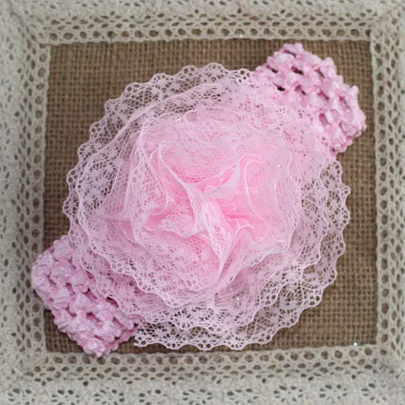 Повязка на голову с цветочным узором для новорожденных Эластичная широкая