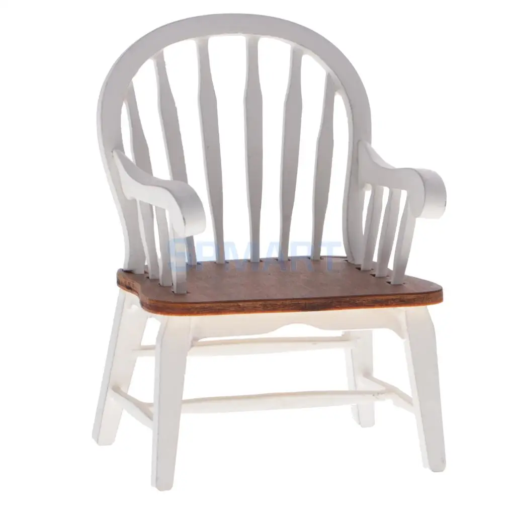 White Armchair 1:12 весы деревянный кукольный домик Миниатюрные аксессуары Кукольный дом спальня мебель для гостиной наборы декора - Цвет: White Armchair