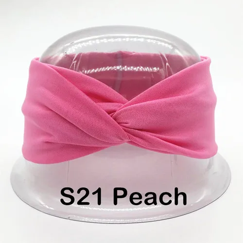 S21 peach Лоскутные повязки на голову для женщин, повязка на голову с леопардовым принтом, тюрбан, повязка на голову с узлом для девочек, повязка на голову, аксессуары для волос на открытом воздухе - Цвет: S21 peach