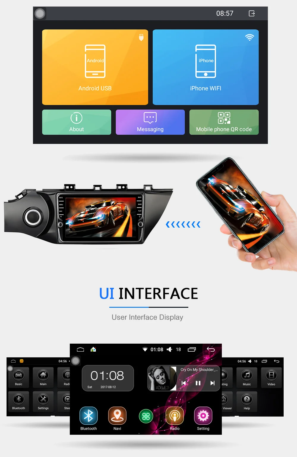 Funrover IPS Android 8,0 2 din автомобильный dvd для kia k2 rio Мультимедиа Радио магнитофон аудио стерео wifi видео плеер fm