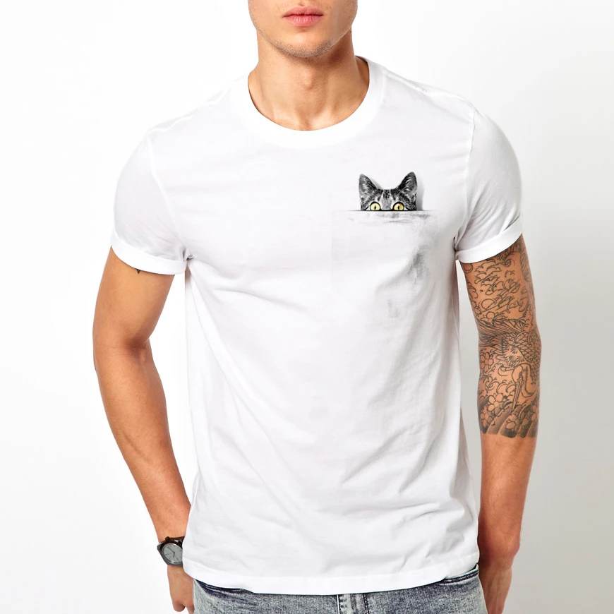 TEEHEART я получил кота в кармане дерево мечты карманный дизайн Мужская новинка