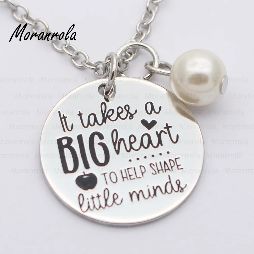Новый брелок с медным ожерельем arried &quotit Was a big heart to help shape little minds&quot