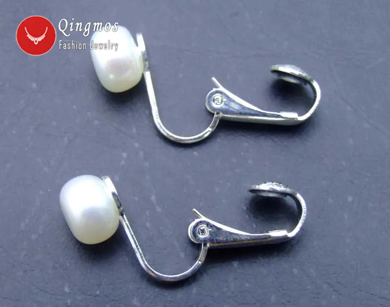 Женские серьги клипсы с жемчугом 7 8 мм из серебра 339 пробы|earrings tongue|earrings wingearrings nose |