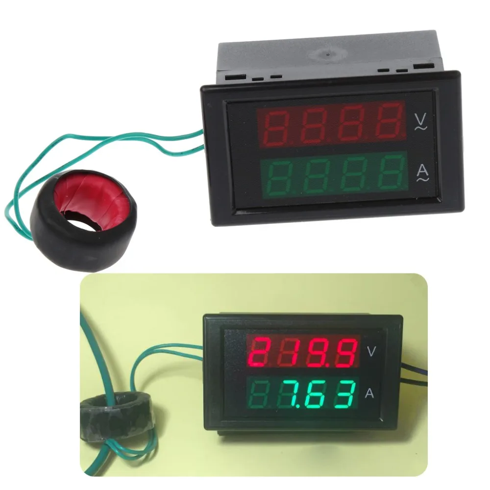 AC80 300V 100A цифровой амперметр вольтметр двойной светодиодный дисплей Вольт Ампер