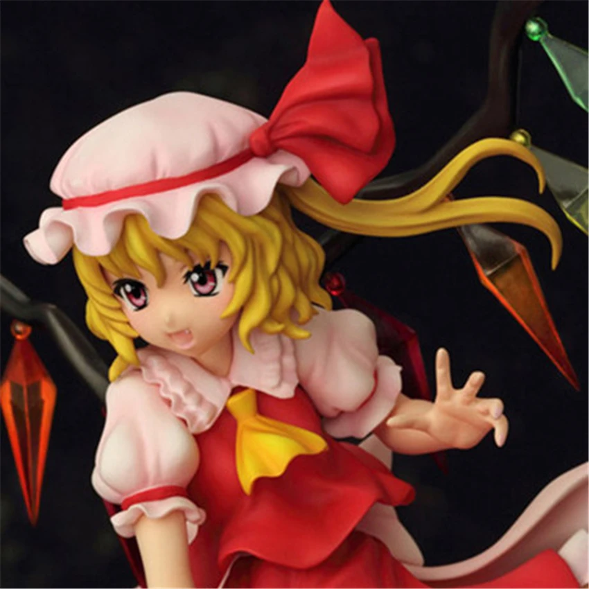 Haocaitoy New Japanese Related Anime Doll Flandre Scarlet PVC Action Figure Collectible Girl Model Toys with Red Sword 25cm |