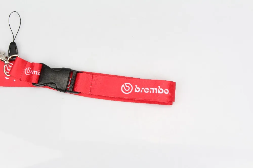 Красный Brembo гоночный стиль шнурок с шейный ремешок брелок для автомобильных ключей iPhone камеры