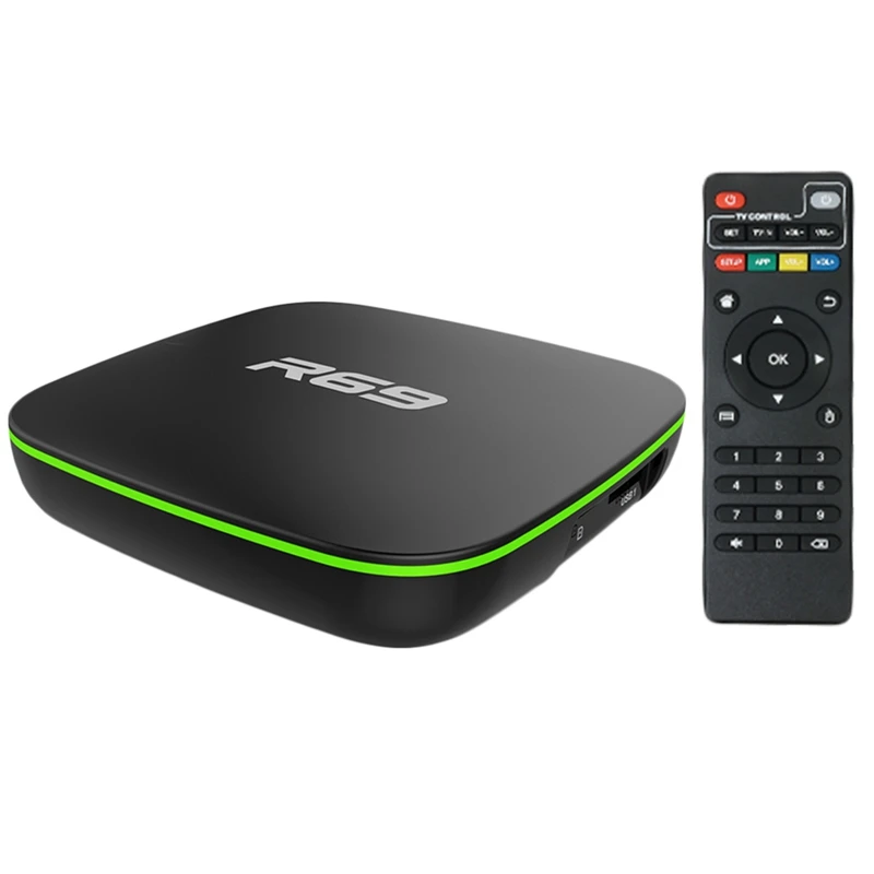 R69 Smart Android 7 1 ТВ-приставка 2 4G Wifi H3 четырехъядерный телеприставка 1080P Hd 3D видео