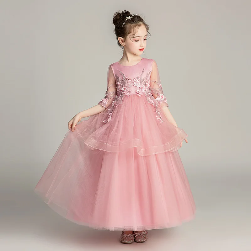 

Kids Girl Princess Lace Tutu Tulle Party Dress for Girls Flower Sleeveless Children Girls Dress for 4-15Y Wedding Party Clothing