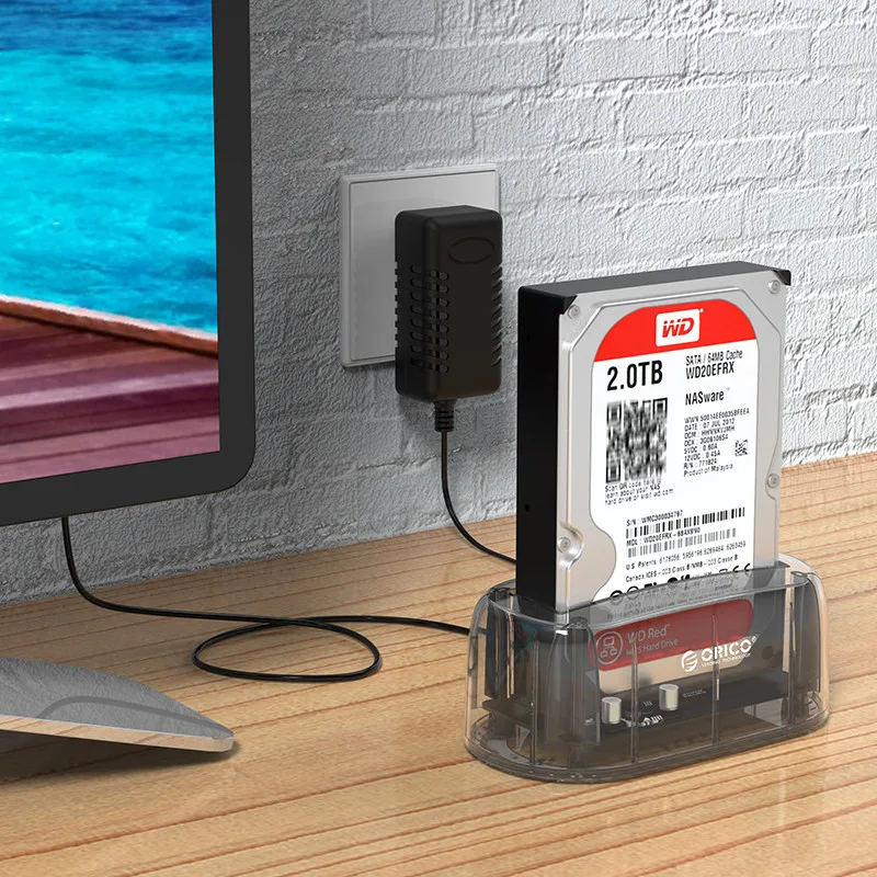 ORICO 6139C3 3.5 inch Type-C Transparent Hard drive Enclosure USB3.1 Gen2 Drive Dock 12TB Drives External Case | Компьютеры и офис
