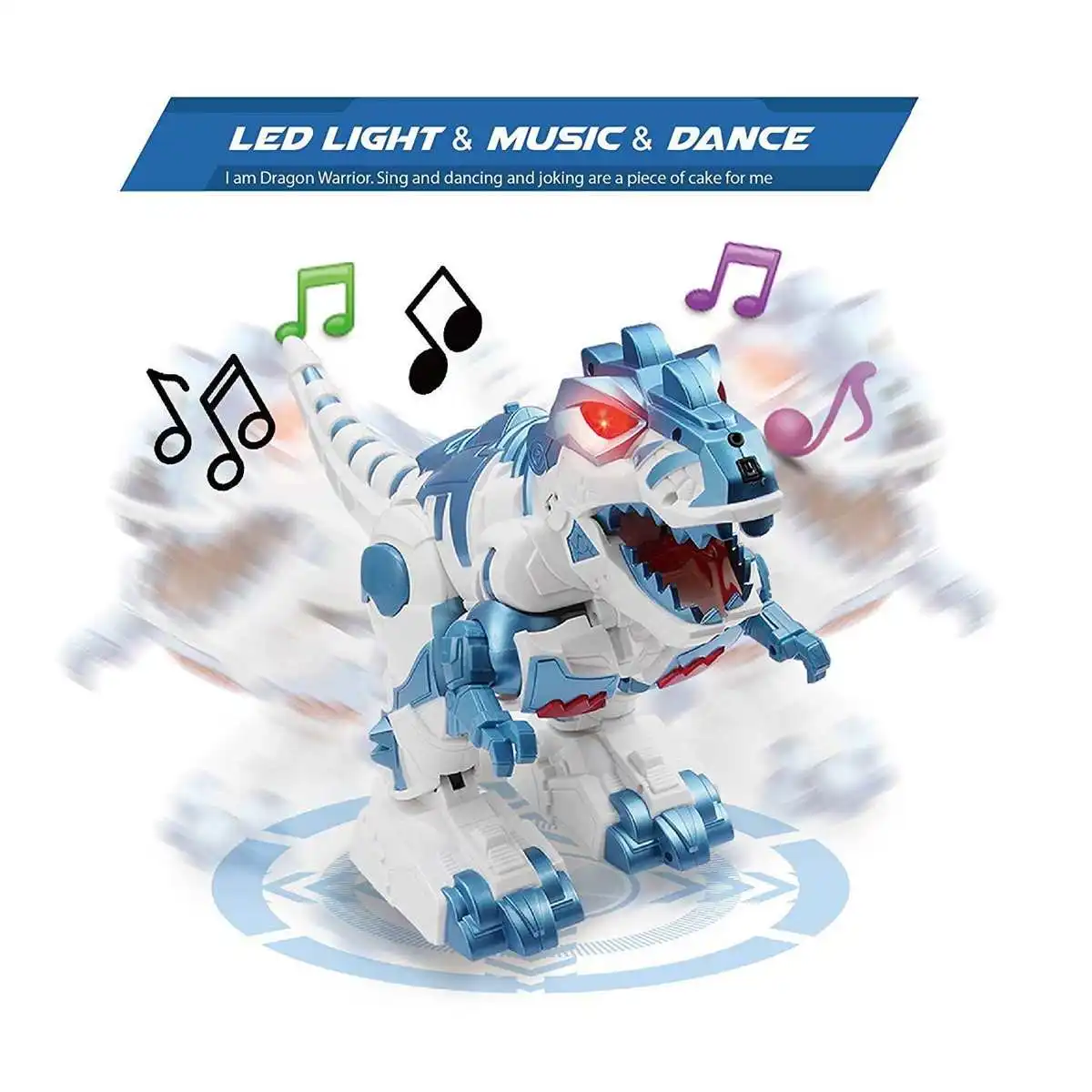 Remote Control Dinosaur Transformer Robot Walking Robot with Song Light RC Animal Toys Intelligent Dinosaur Robot Children Gifts