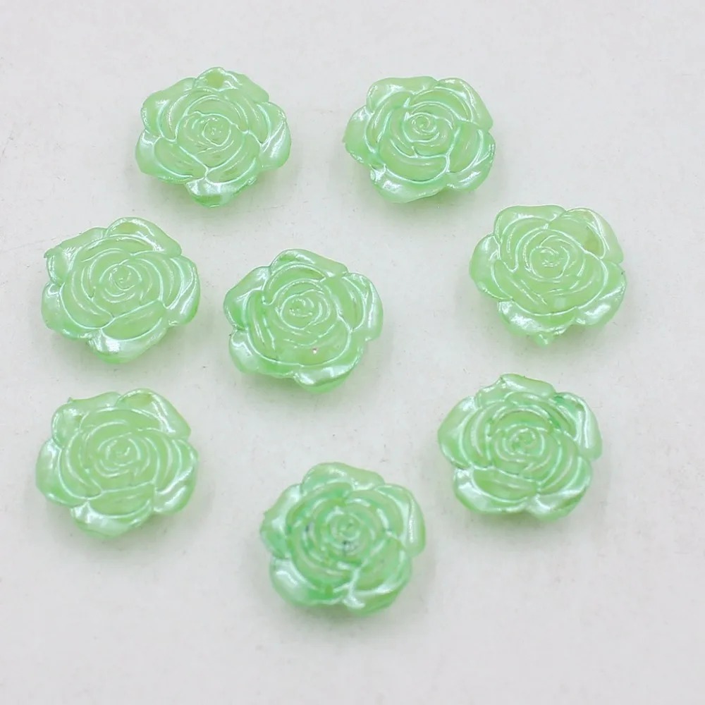 Оптовая продажа 300 шт 12 мм Ремесло ABS изысканный цветок розы Имитация Жемчуга Flatback