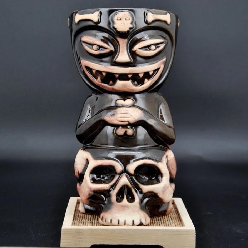 Креативная стеклянная кружка Tiki, барная посуда, кружки для коктейлей, пива, вина, чашка Гавайского искусства, керамическая чашка, аксессуары для вина, керамические изделия