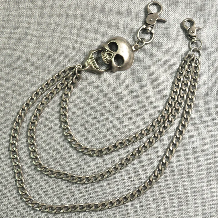 Skull Biker Jean Key Wallet Chains Black Rock Punk Hip-pop Metal Keychain Pants Belt Chain Fashion Men Accessories Jewelry BL09