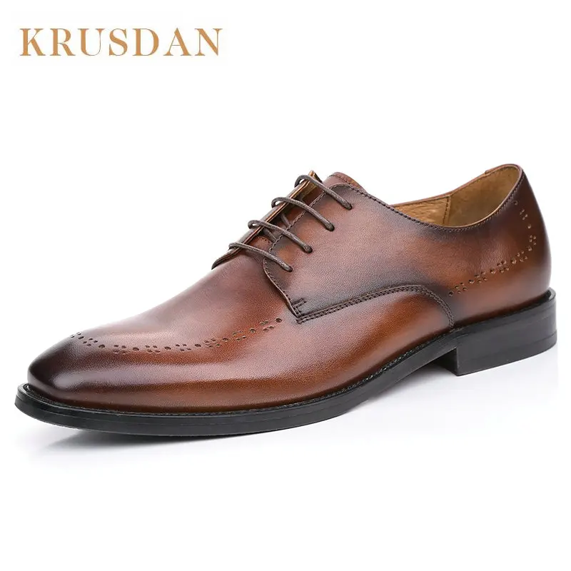 Мужские модельные туфли из натуральной кожи коричневого цвета Классические