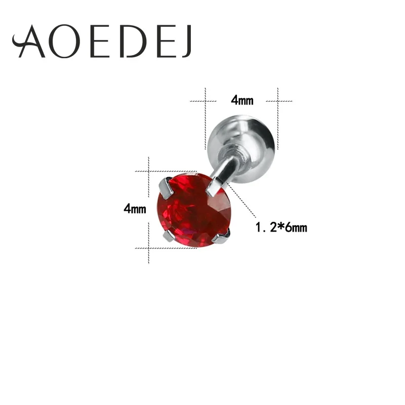 Серьги гвоздики из нержавеющей стали AOEDEJ 24 шт./лот/набор женские круглые