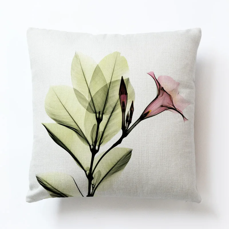 RUBYLOVE Ink Lotus Linen Decorative Square Cushion Cover Home Sofa Throw Pillow Covers Decor Case | Дом и сад