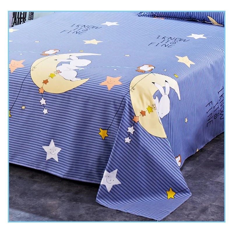 New Cotton Bed Sheet cartoon Printing Soft single double Fitted Hot Sale Mattress Cover Linen for kids adults | Дом и сад