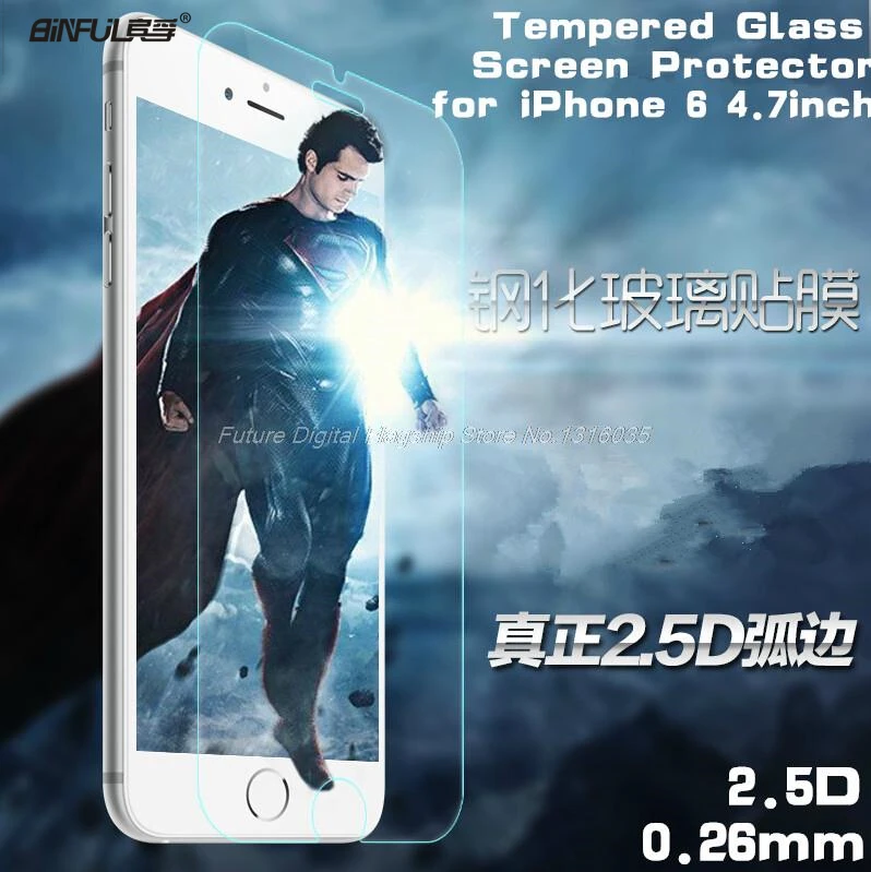 Высококачественное 9H 2.5D Закаленное стекло защитная пленка для iPhone 6 6s Plus 6plus 6splus