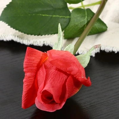 C rose red 20 шт./компл. Роза Цветы Букет Королевская роза Высококлассные Искусственные цветы из шелка Настоящее прикосновение роза цветы, дома, свадебное украшение - Цвет: C rose red