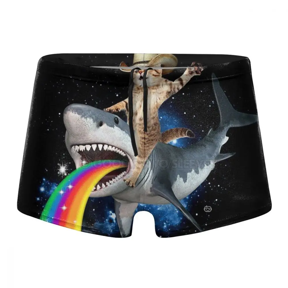 Ковбойский Кот Радуга Акула узор 3D печать Speedo мужские купальные мужские плавки мужские боксеры купальники сексуальные с низкой талией