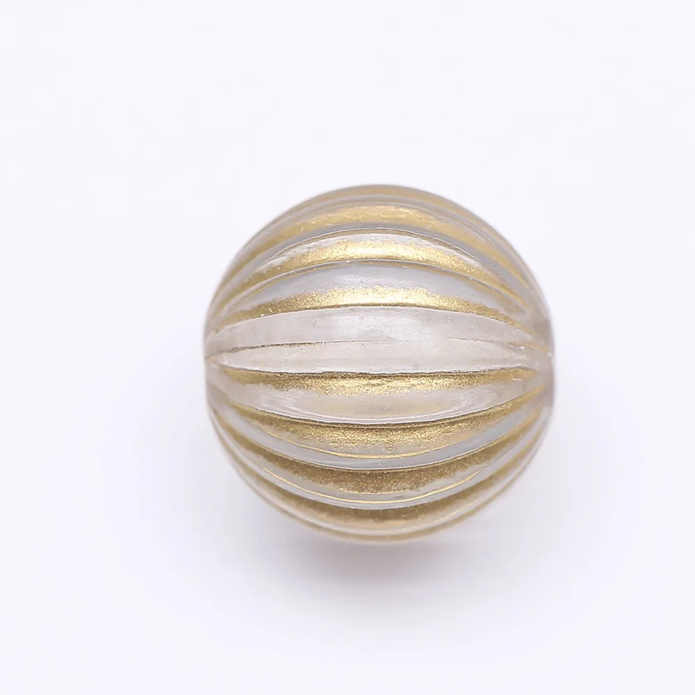 CHONGAI 100Pcs Fluted stripe Vintage Inspired Ethnic Stripe Round Acrylic Antique Design Spacer Bead For Jewelry Making DIY | Украшения и