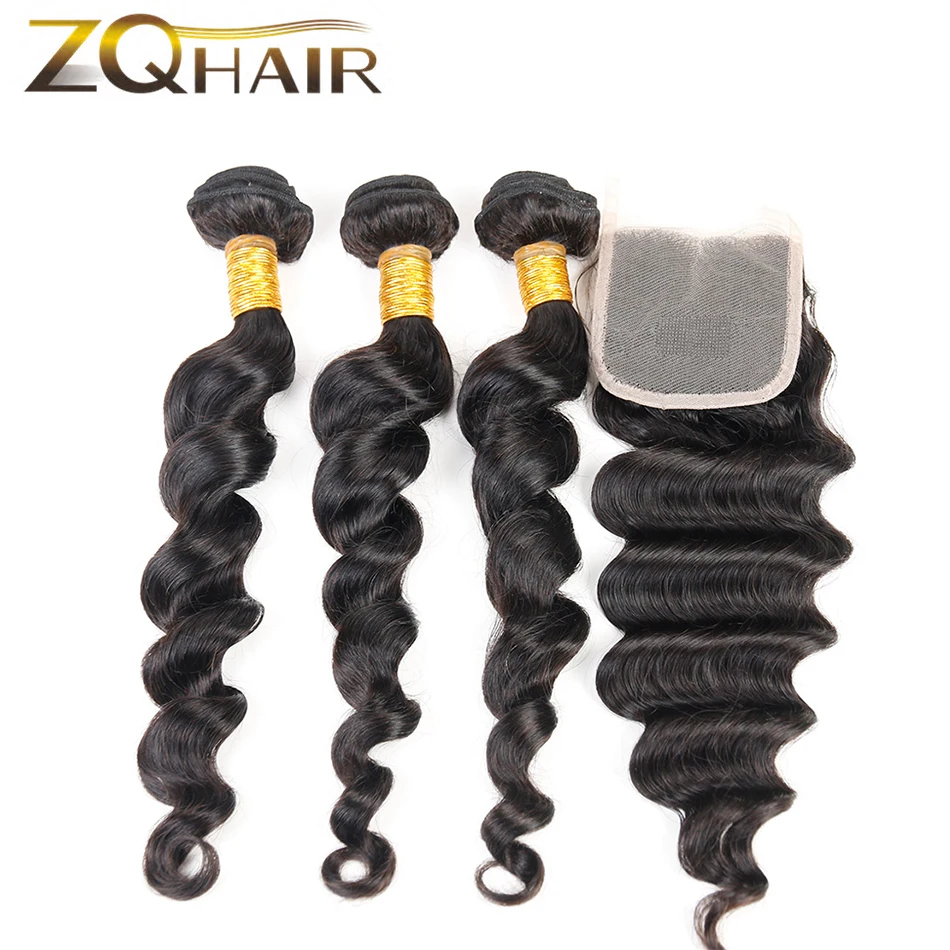 2016 Hot Sale Rushed Pure Color Peruvian Loose Wave With 3 Bundles Human Hair 7a Closure |
