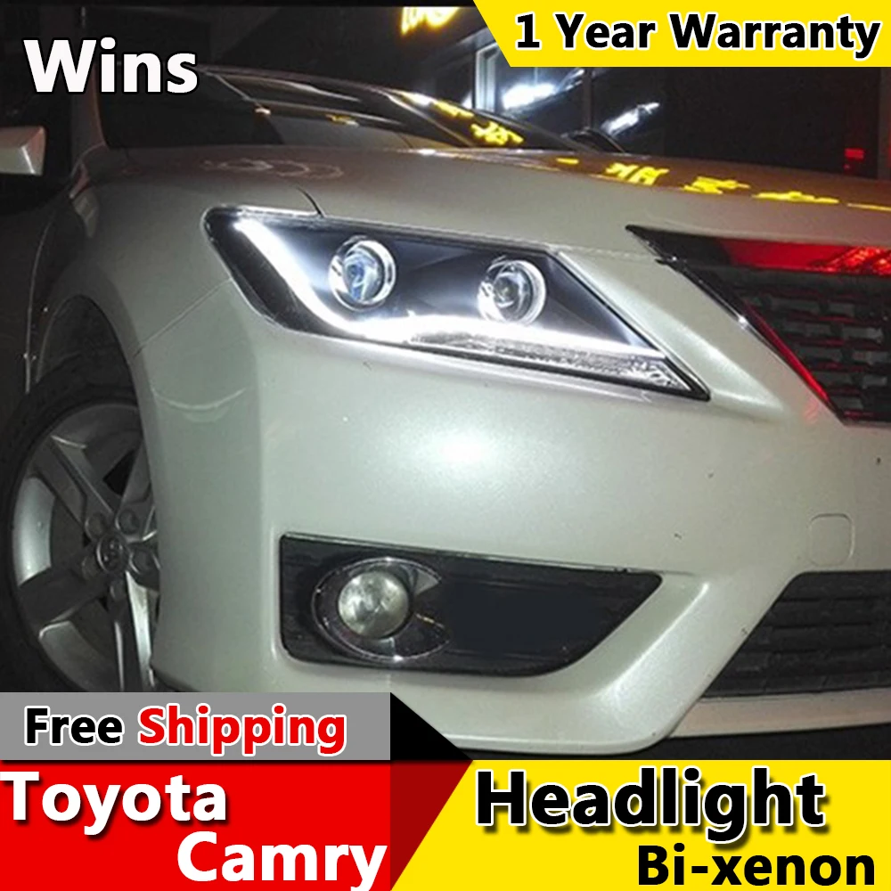 Победы огни для Toyota Camry 2012 2013 2014 СВЕТОДИОДНЫЕ Фары DRL Дневного Света Би-Ксеноновые