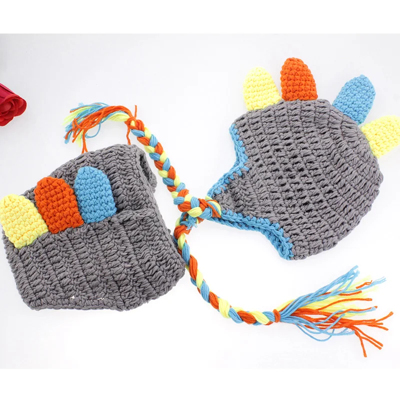 Baby photography accessories dinosaur suit for baby girl boy photo props newborn fotografia crochet new born hat pant shoot set | Детская