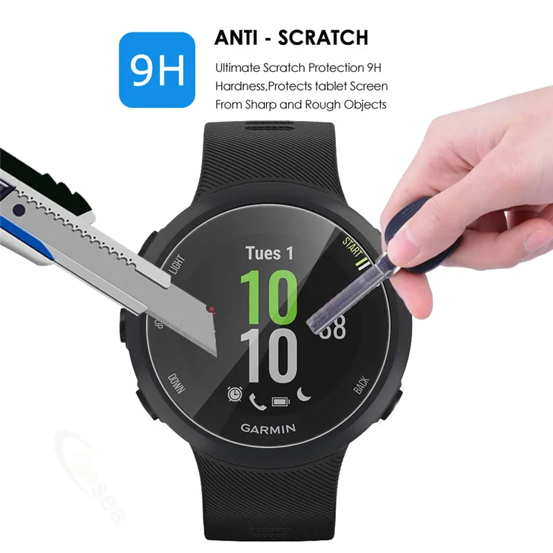 Qosea 10 шт Защитная пленка из закаленного стекла для Garmin Forerunner 45/45S 945 245 Music|Защитные