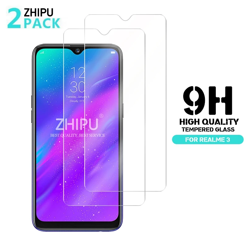 2 шт. закаленное стекло Realme 3 для OPPO Защитное экрана 2.5D 9H защитная пленка|Защитные
