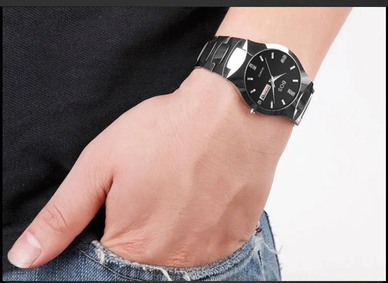 Час Анжела BOS Роскошные брендовые Вольфрам Сталь Стразы Сапфир кварцевые часы с