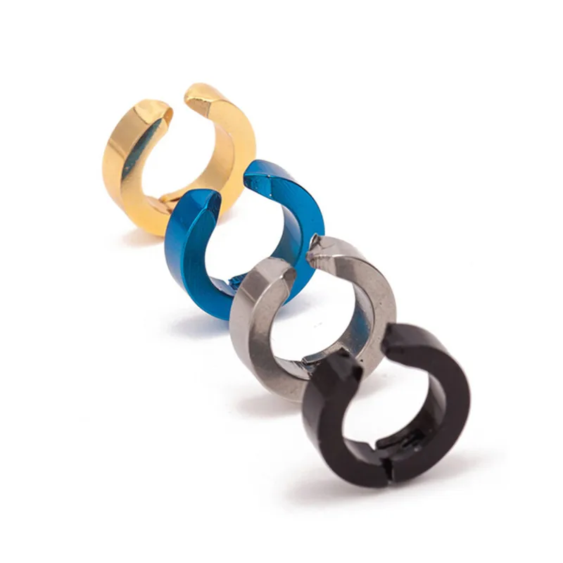 Новая мода для мужчин стальной сплав с титаном серьги клипсы ушей панк женские