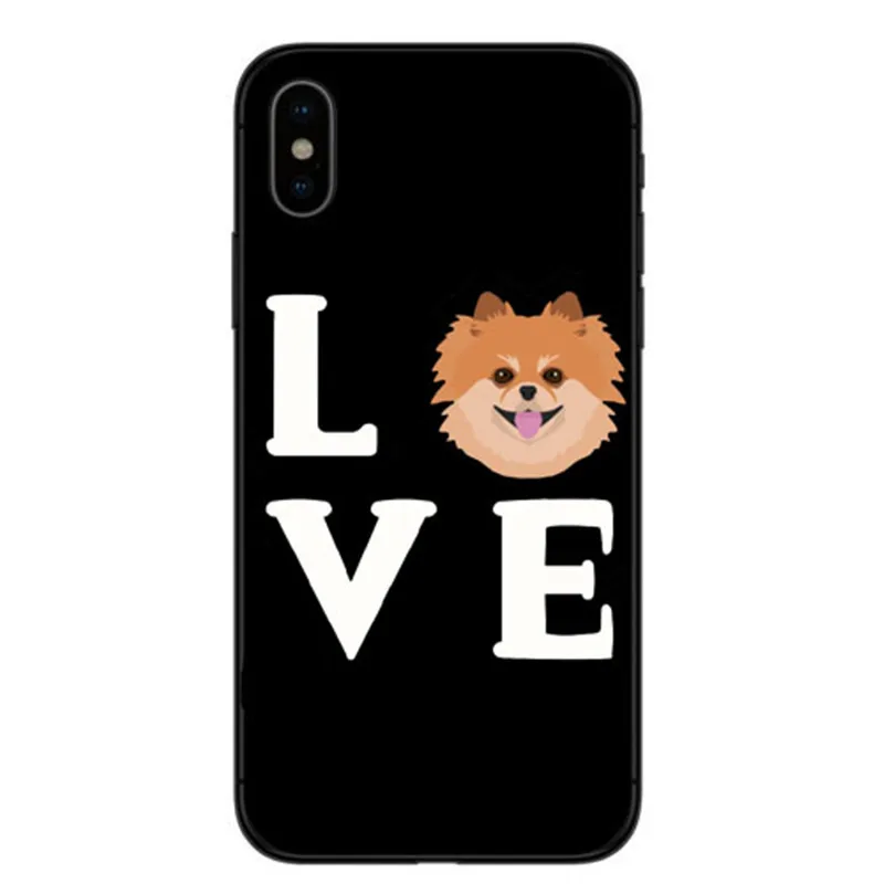 TPU Pomeranian cao bonito Caso Capa Dura para o iPhone Da Apple X XS Max XR 6 7 8 Plus alem de 5 10 de Casos de Telefone Coque - Цвет: TPU
