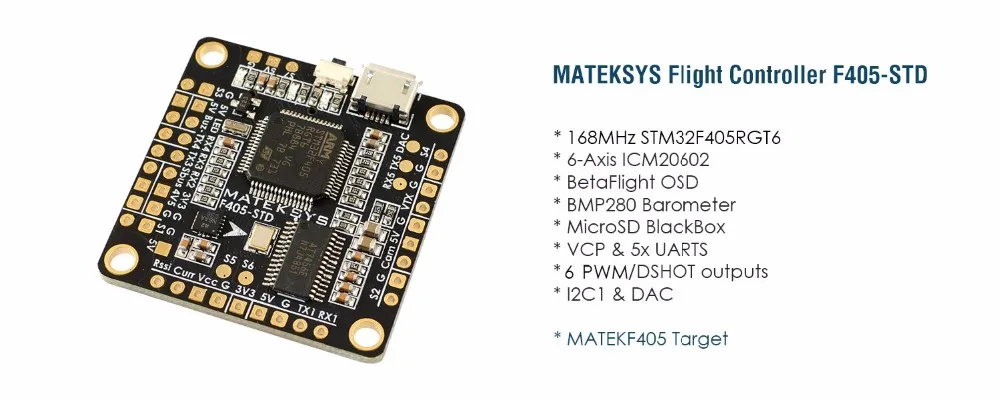 Matek F405 STD STM32F405 с бортовой платой управления OSD выходы DShot для радиоуправляемого